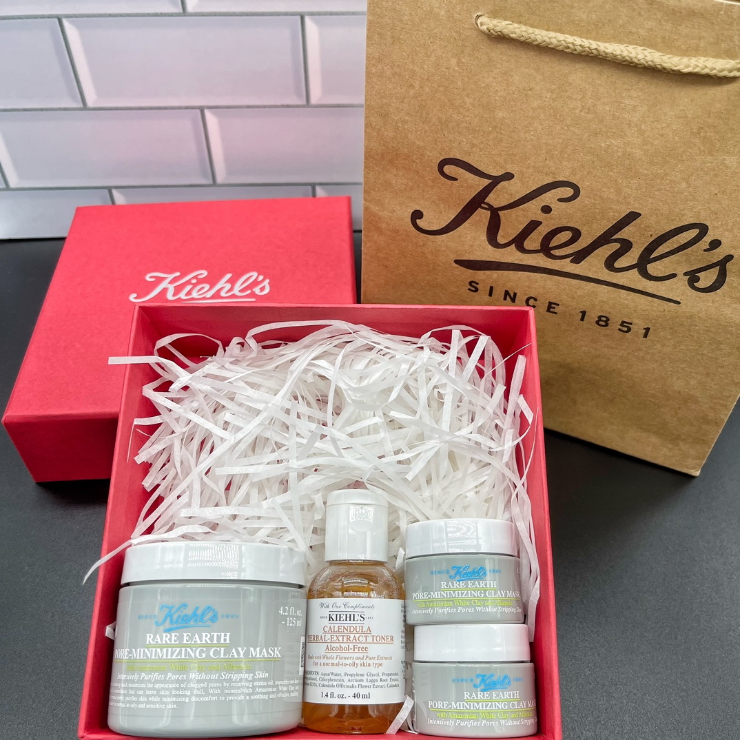 Set seleccionado de cuatro piezas Kiehl's Tamaño completo Mascarilla de arcilla blanca 12ml Muestra Mascarilla de arcil…