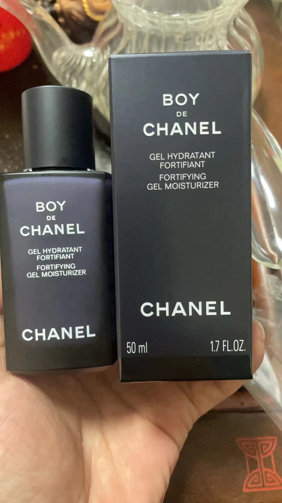 Crema facial Chanel Bleu para hombres 50ml con etiqueta china, 12 piezas por caja, 96