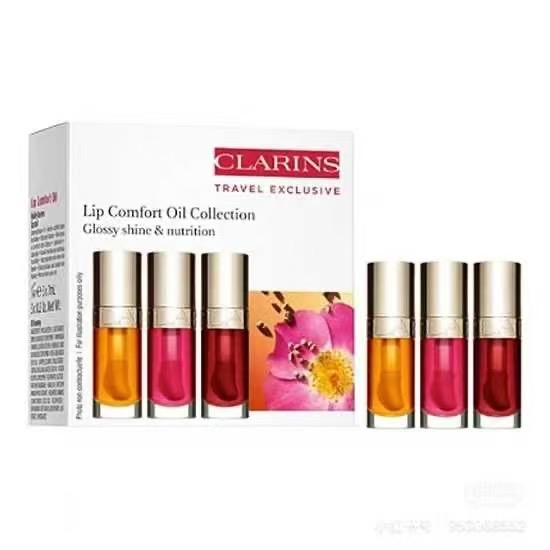 ¡65! (Nota del pedido: Set de tres aceites labiales Clarins) ¡Set de tres aceites labiales gel de Clarins! Incluye: 7ml…