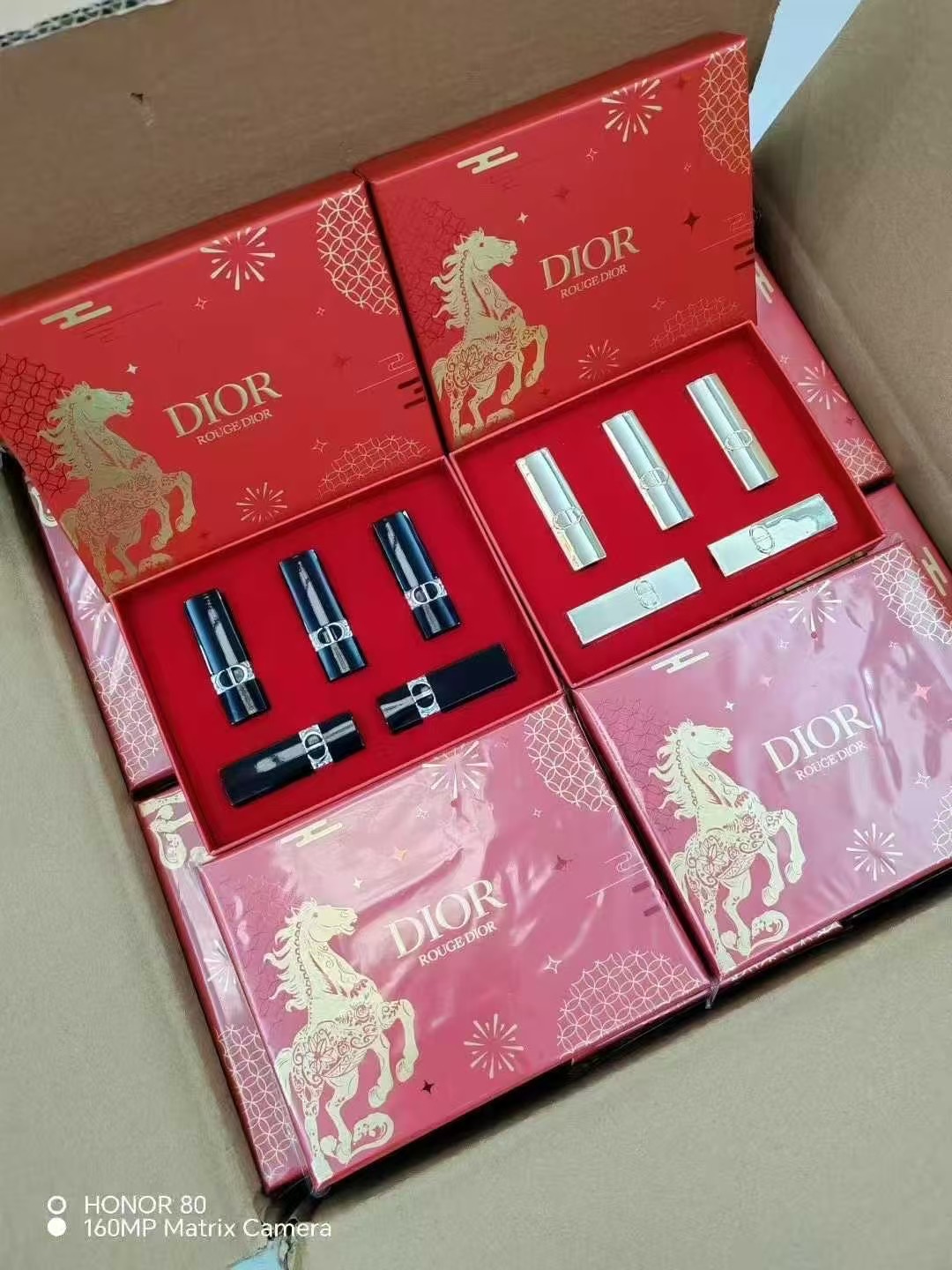 Edición Azul Dorada, Edición Tubo Dorado, set de cinco muestras de Dior Qianma Songxi, Edición Azul Dorada, set de cinc…
