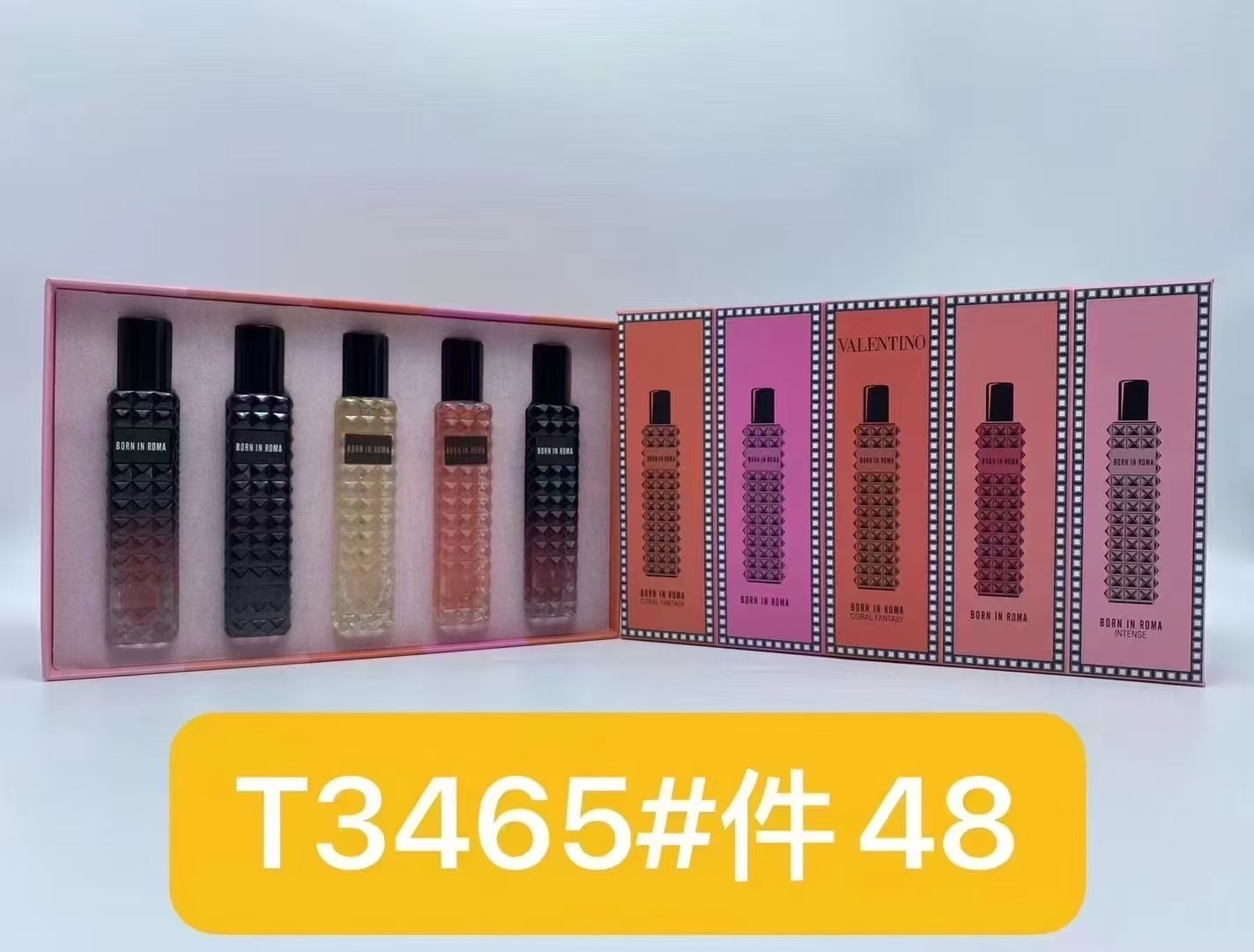 95💰
T3465华伦天奴明星随行香五件套！内含：15ml*5带喷头。打12，件48。