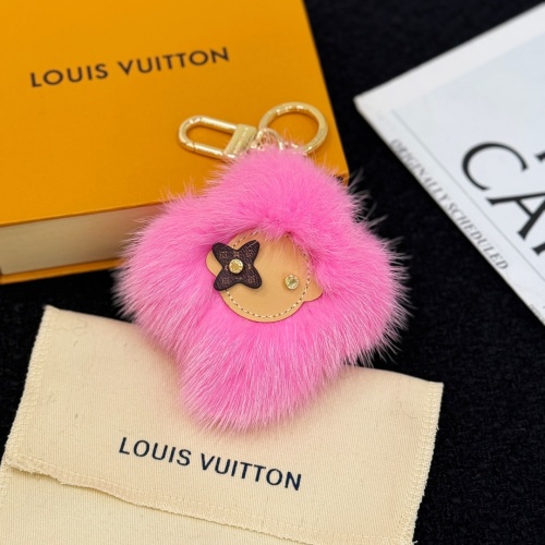 Louis Vuitton Vivienne Fur Sunflower Charm Key Chain Bag, Pink 1 Louis Vuitton Vivienne Fur Sunflower Charm Key Chain Bag, Pink