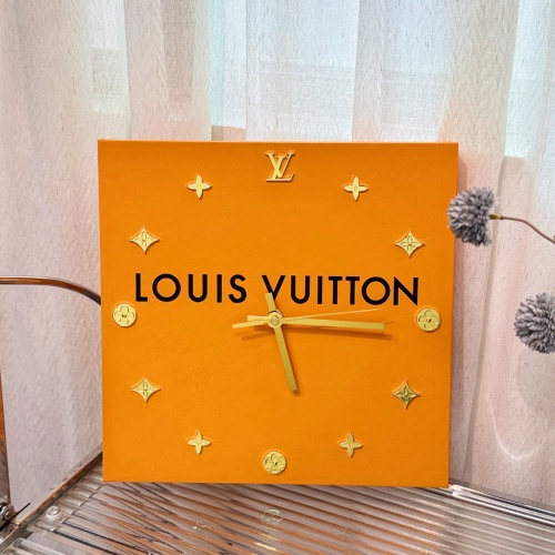 Louis Vuitton Monogram Browns Wooden Wall Clock, 11.8" Square, Home Decor 1 Louis Vuitton Monogram Browns Wooden Wall Clock, 11.8" Square, Home Decor