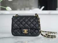 New 2023 
 Chanel Classic Flap Bag Crossbody & Shoulder Bags Black Lychee Pattern Chains