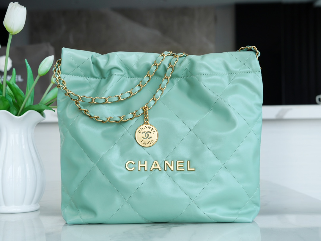 Chanel Bags Handbags Green Openwork Calfskin Cowhide Vintage