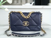 Chanel Bags Handbags Blue Dark Lambskin Sheepskin