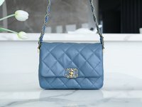 Chanel Classic Flap Bag Replicas
 Crossbody & Shoulder Bags Black Blue Cowhide Fall/Winter Collection Chains