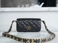 Chanel Crossbody & Shoulder Bags Black Cowhide Fall/Winter Collection Baguette