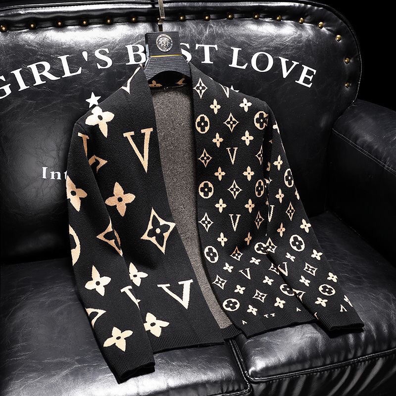 LV Louie’s Classic Zipper Jacket with Semi-High Collar and Knitted Sleeves in Picture Color - 图片 8