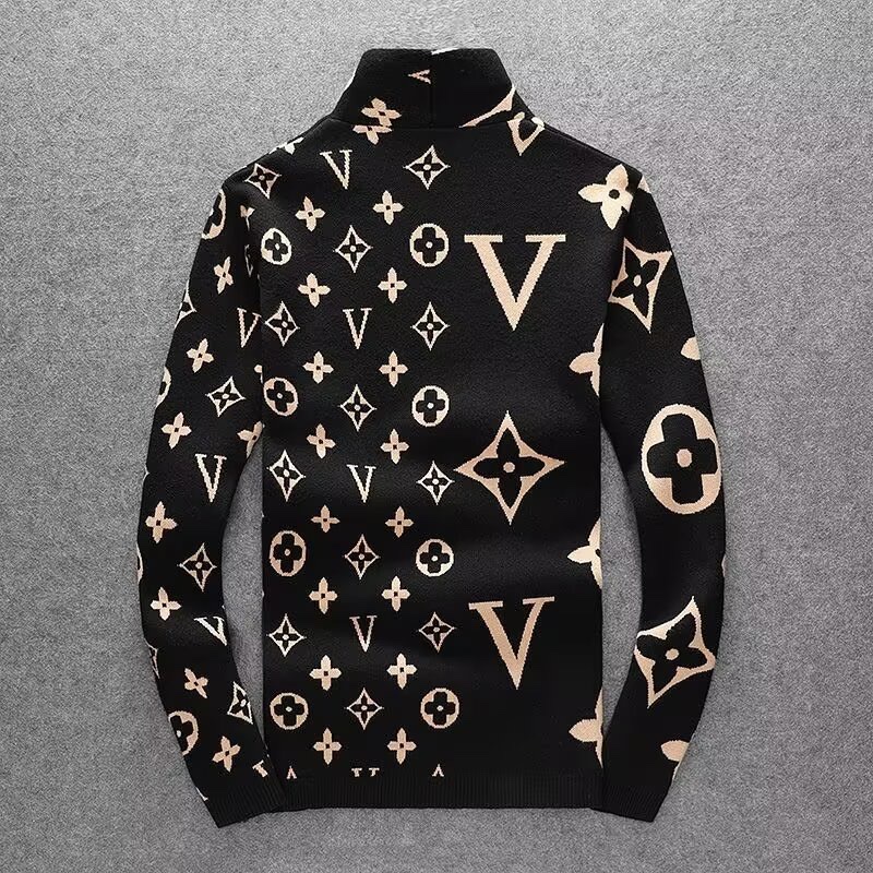 LV Louie’s Classic Zipper Jacket with Semi-High Collar and Knitted Sleeves in Picture Color - 图片 6