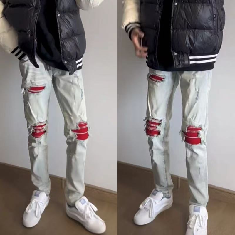 Trendy High Street Style: Oversized AMIRI MX1 Cowboy Pants for Boys - 图片 5
