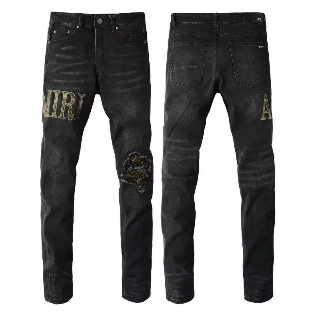Trendy High Street Style: Oversized AMIRI MX1 Cowboy Pants for Boys - 图片 1