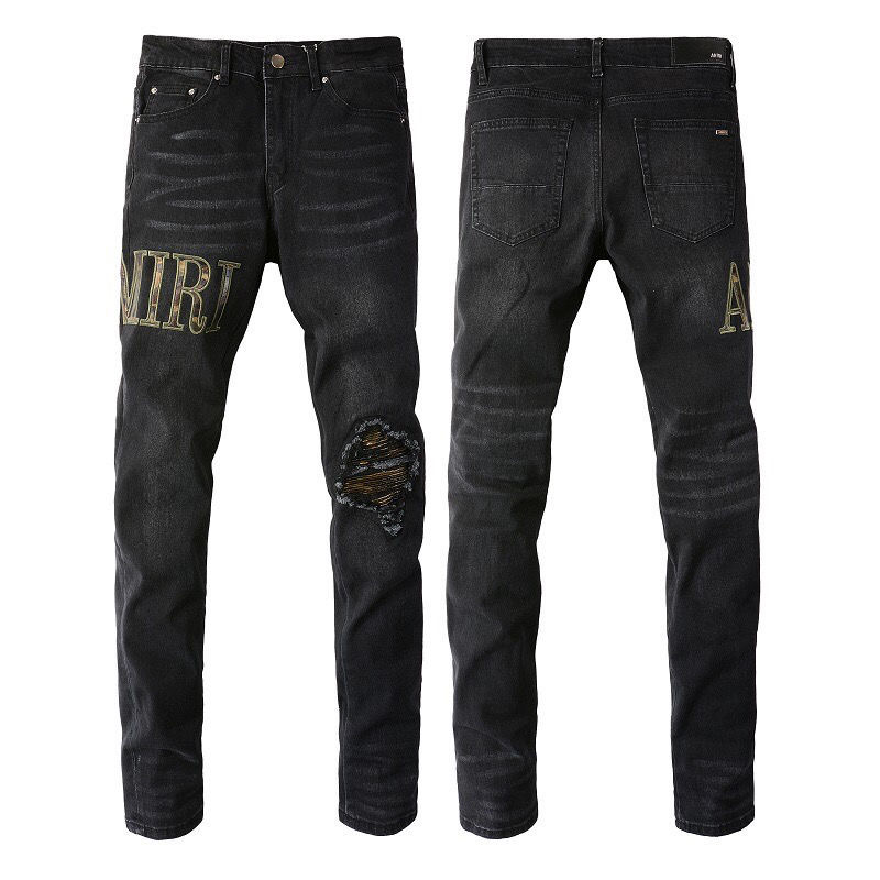 Trendy High Street Style: Oversized AMIRI MX1 Cowboy Pants for Boys - 图片 2