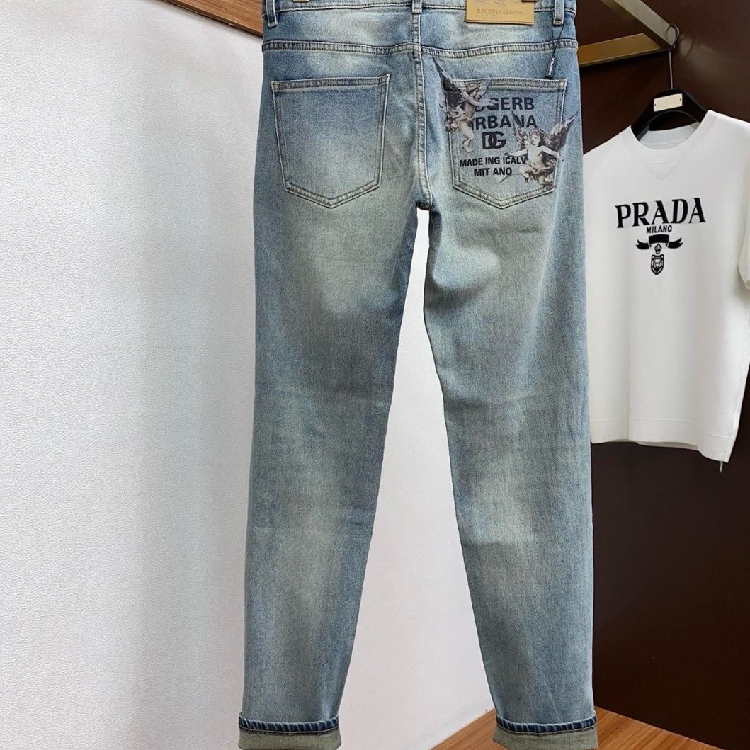 Luxurious DG Gold Jeans: High-Quality, Original Design for Spring and Summer - 图片 8