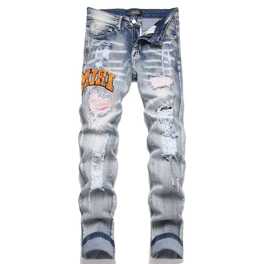 Trendy High Street Style: AMIRI MX1 Cowboy Pants for Boys in Oversize Fit - 图片 1