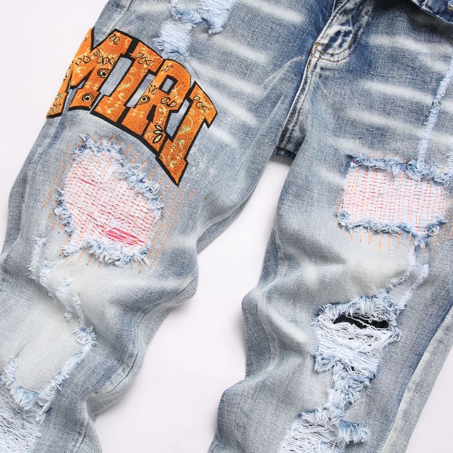 Trendy High Street Style: AMIRI MX1 Cowboy Pants for Boys in Oversize Fit - 图片 3