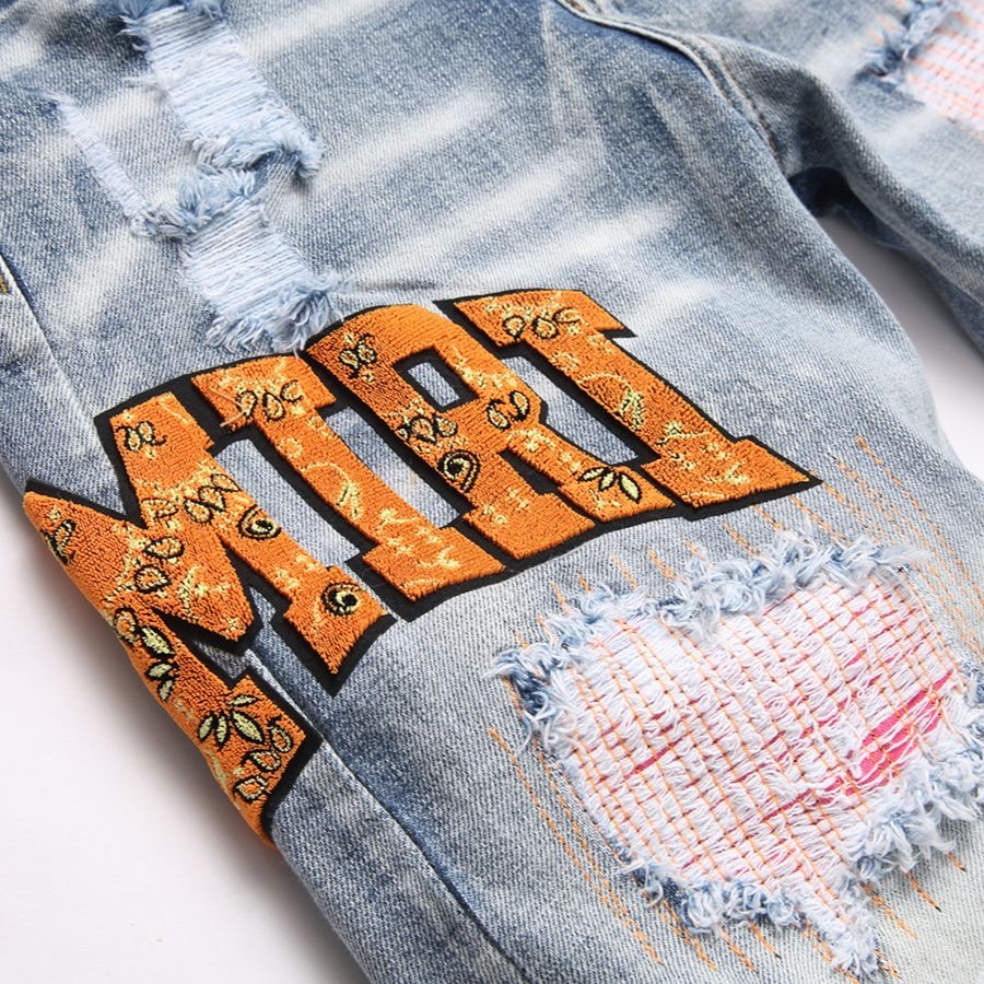 Trendy High Street Style: AMIRI MX1 Cowboy Pants for Boys in Oversize Fit - 图片 4