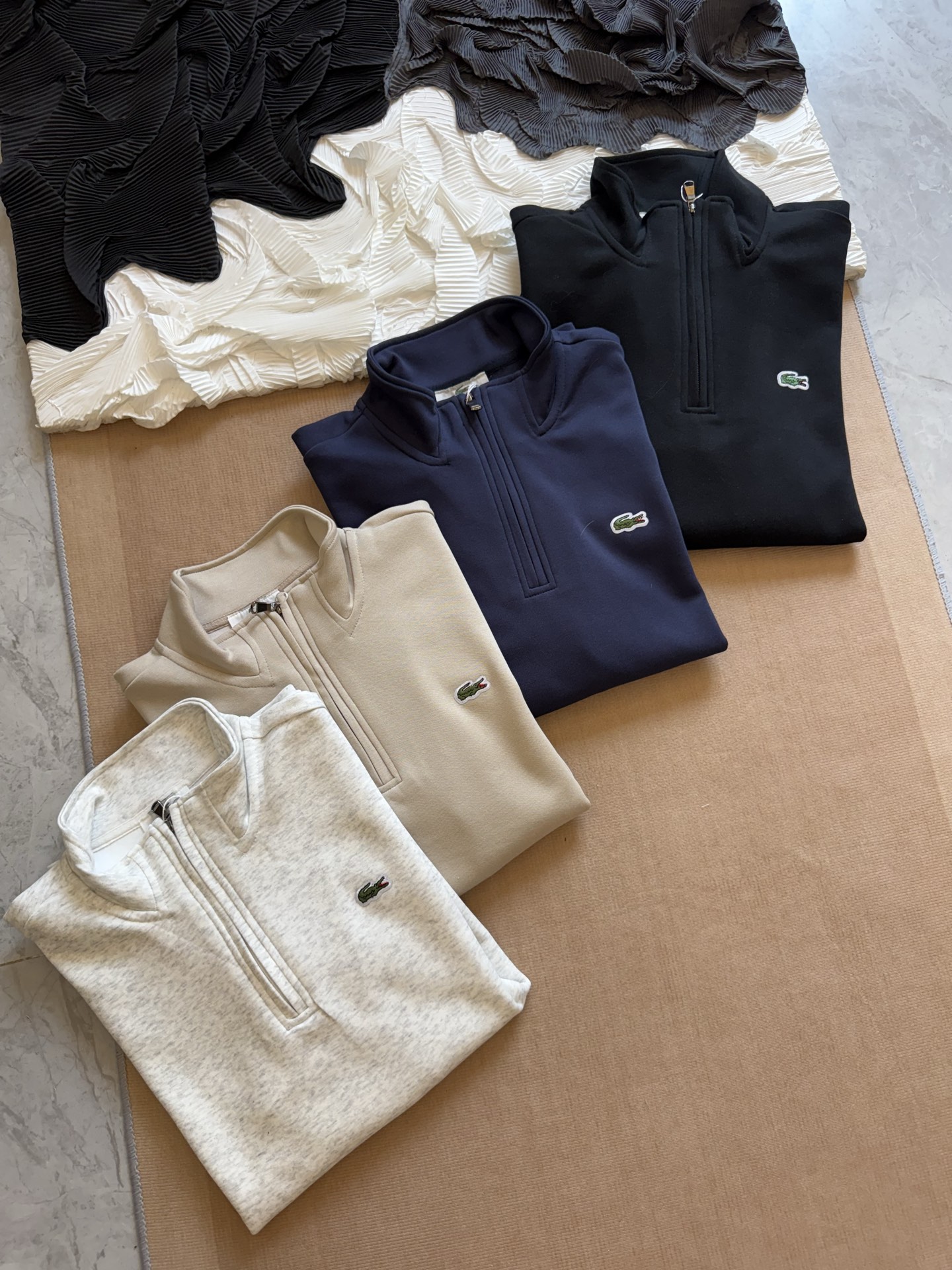 Lacoste Men's Long Sleeve Half-Zip Cotton Blend Pullover Sweatshirt