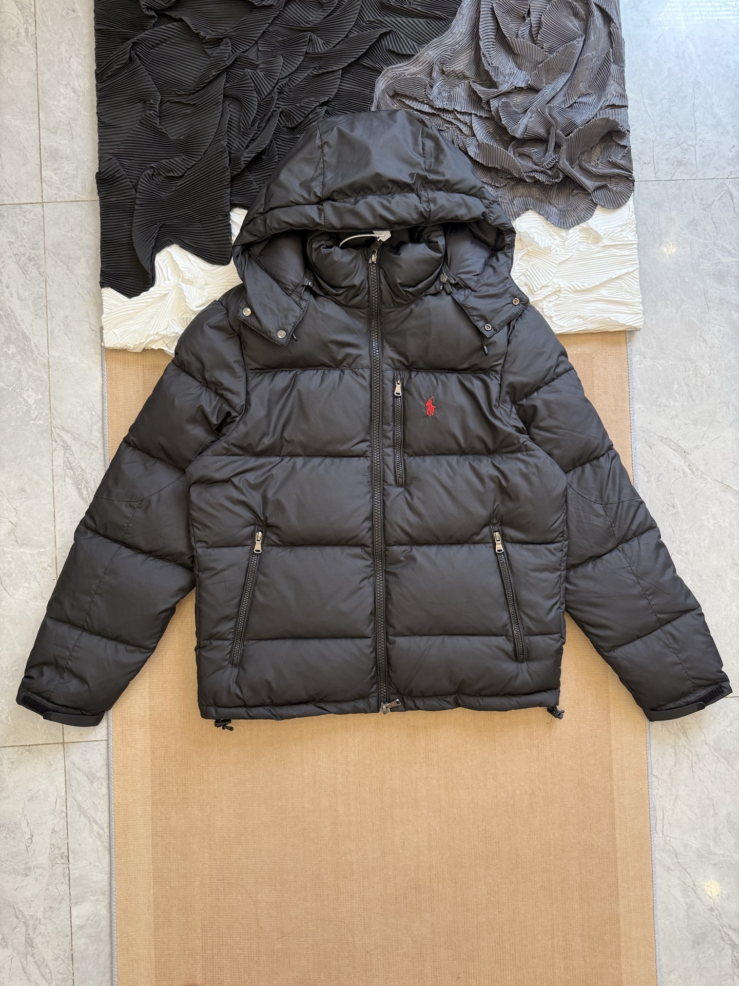 Ralph Lauren Classic Shiny Puffer Jacket with Pony Embroidery