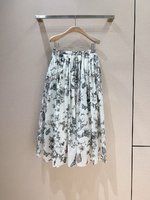 Dior Clothing Skirts Grey Pink Printing Cotton Spring Collection