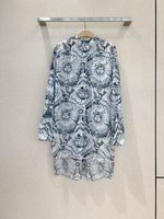 Dior New
 Clothing Shirts & Blouses website to buy replica
 Blue Cotton Summer Collection Vintage Long Sleeve