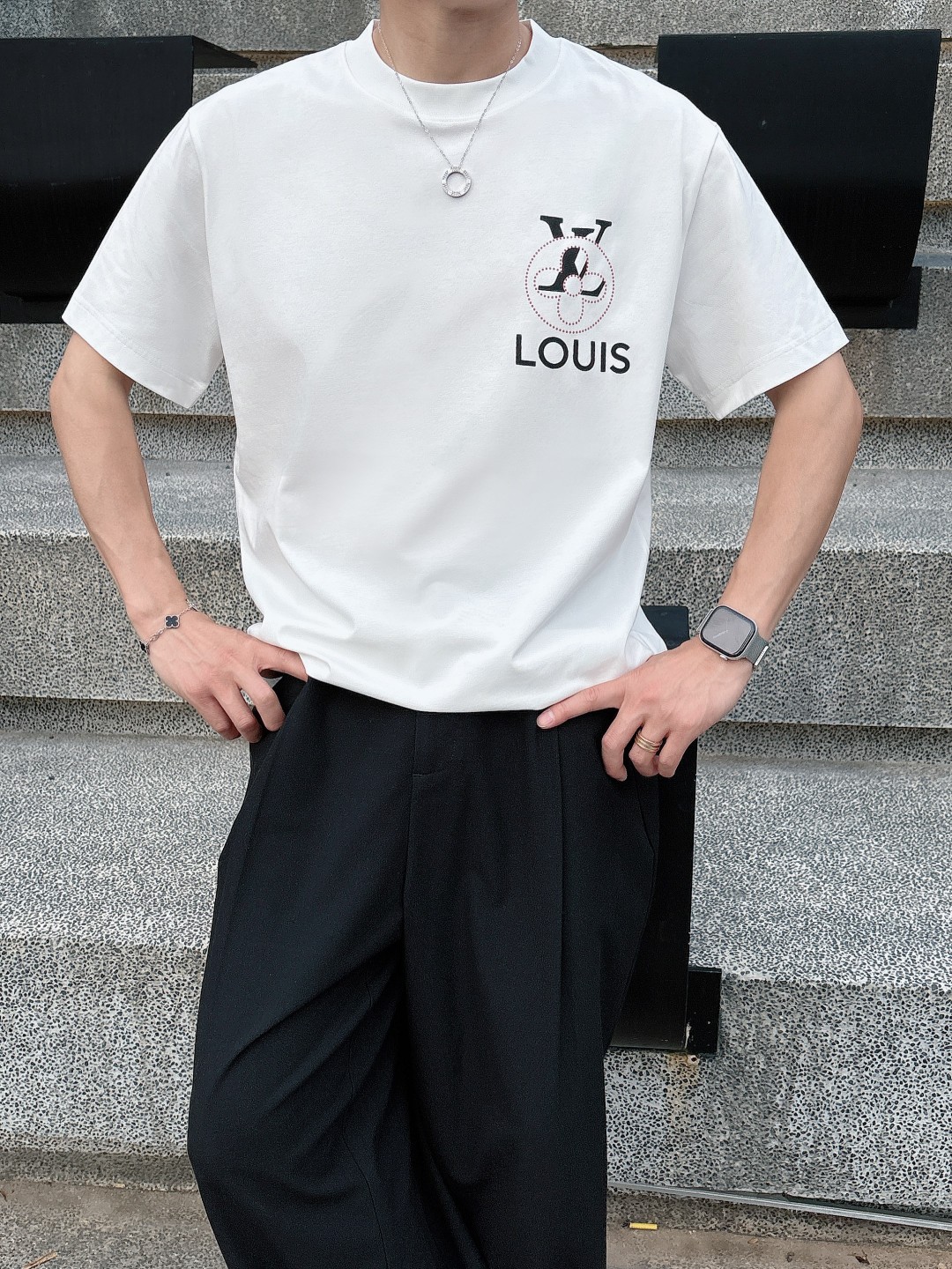  LV 2025春夏新款男女同款👫短袖T恤，！定制专属纯棉面料，定制原版工艺螺纹，胸前重工字母logo工
