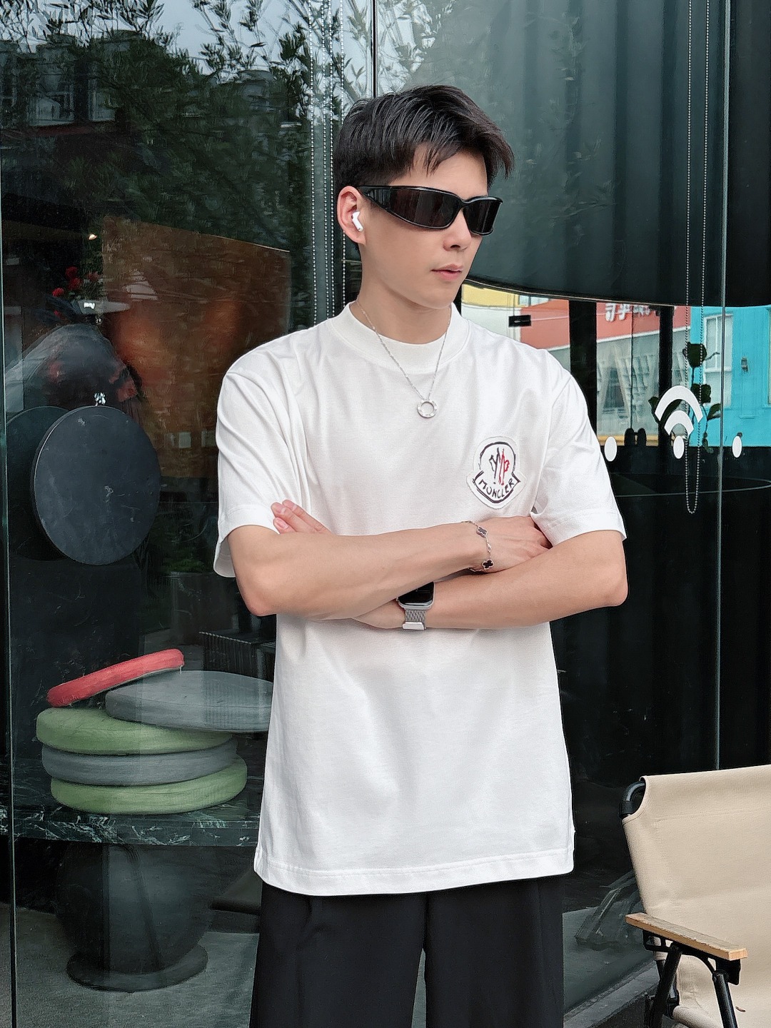  蒙口 2025春夏新款男女同款👫短袖T恤，！定制专属纯棉面料，定制原版工艺螺纹，胸前重工字母logo工