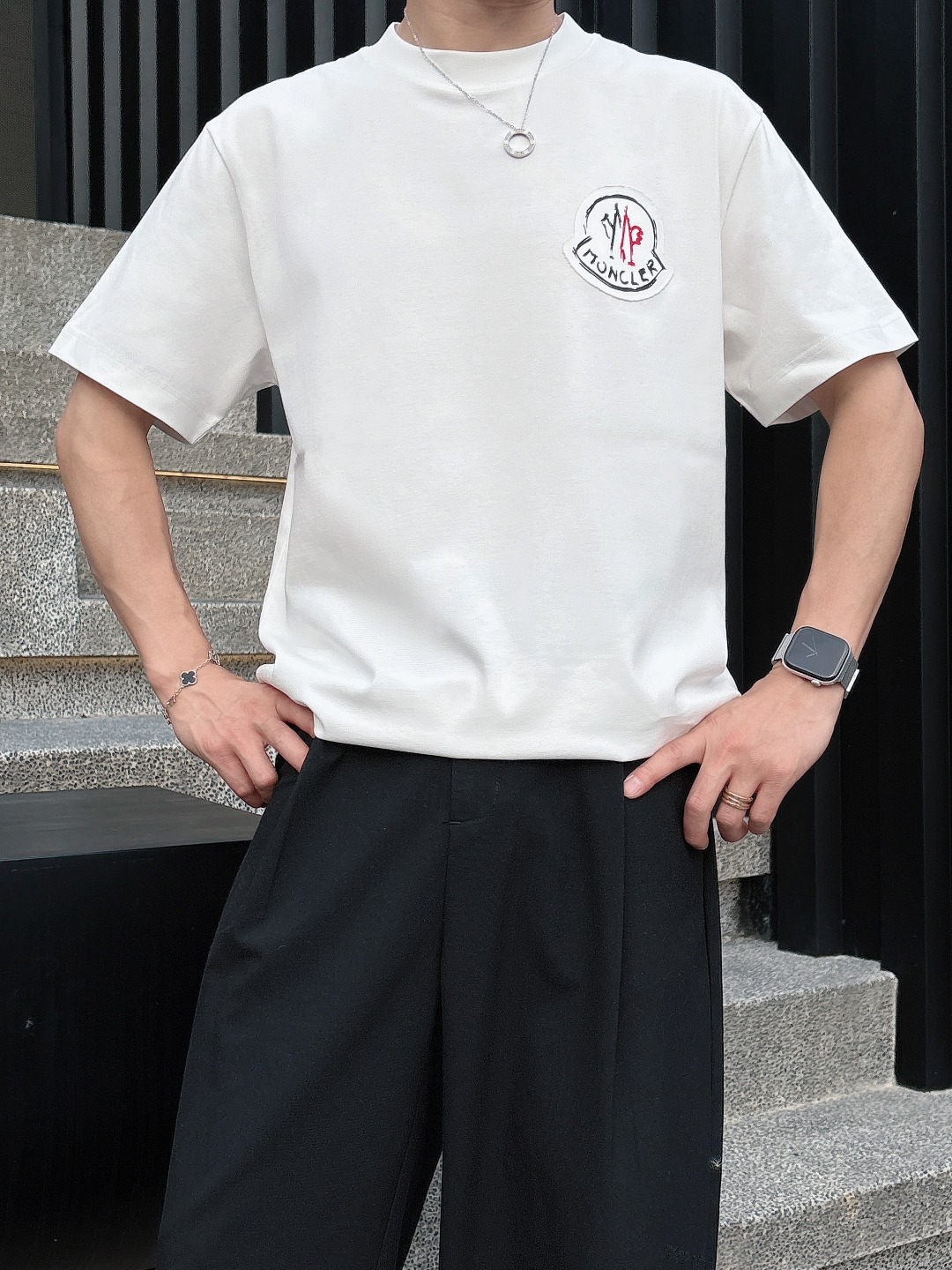  蒙口 2025春夏新款男女同款👫短袖T恤，！定制专属纯棉面料，定制原版工艺螺纹，胸前重工字母logo工