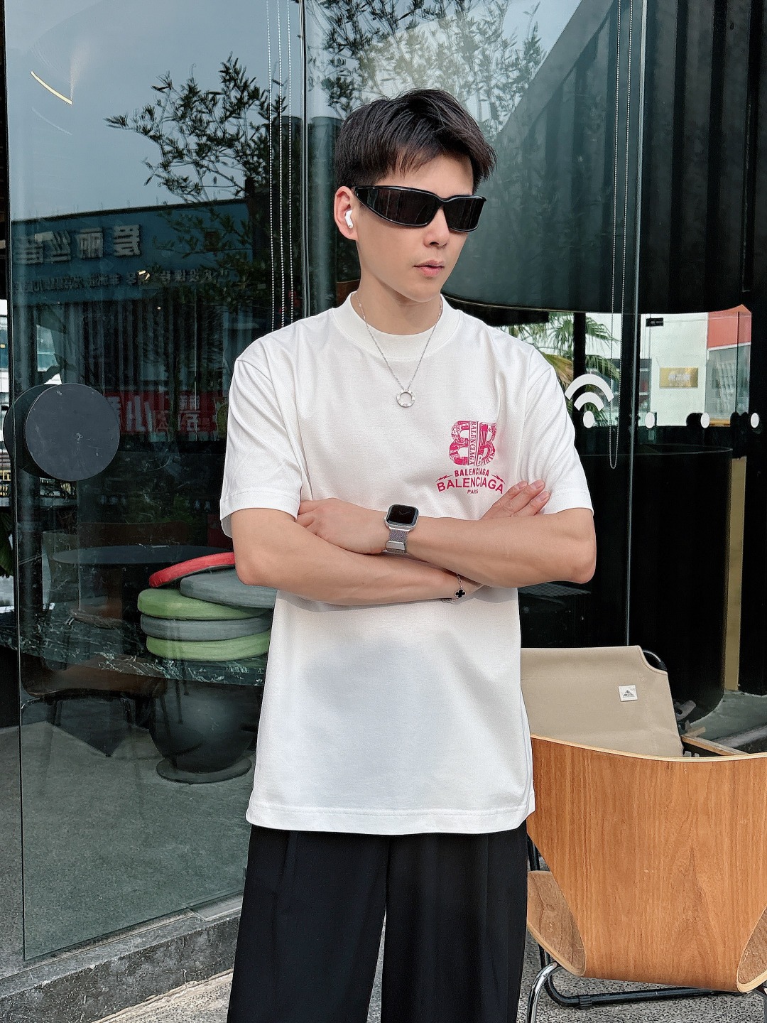  巴黎世家 2025春夏新款男女同款👫短袖T恤，！定制专属纯棉面料，定制原版工艺螺纹，胸前重工字母log