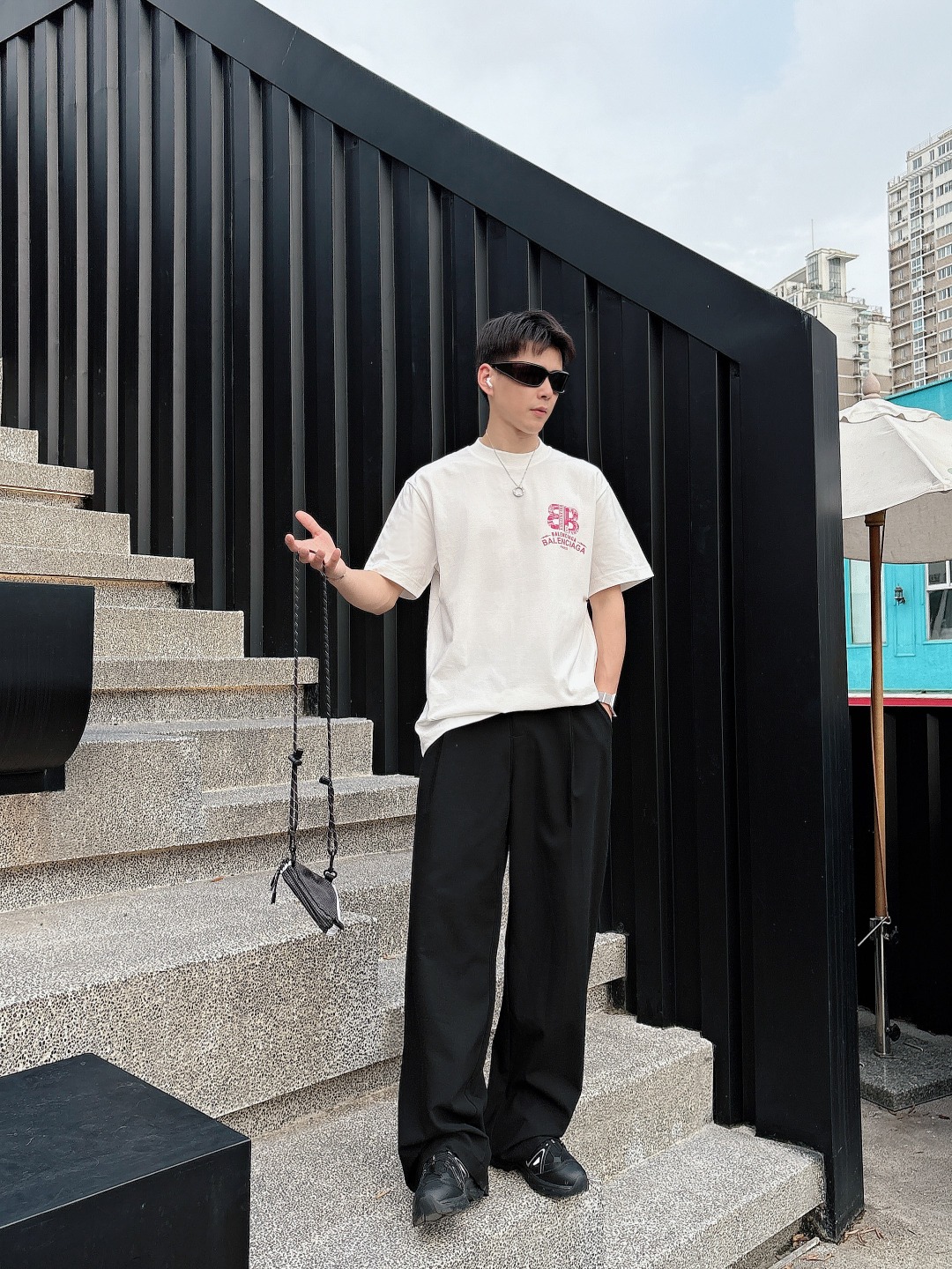  巴黎世家 2025春夏新款男女同款👫短袖T恤，！定制专属纯棉面料，定制原版工艺螺纹，胸前重工字母log