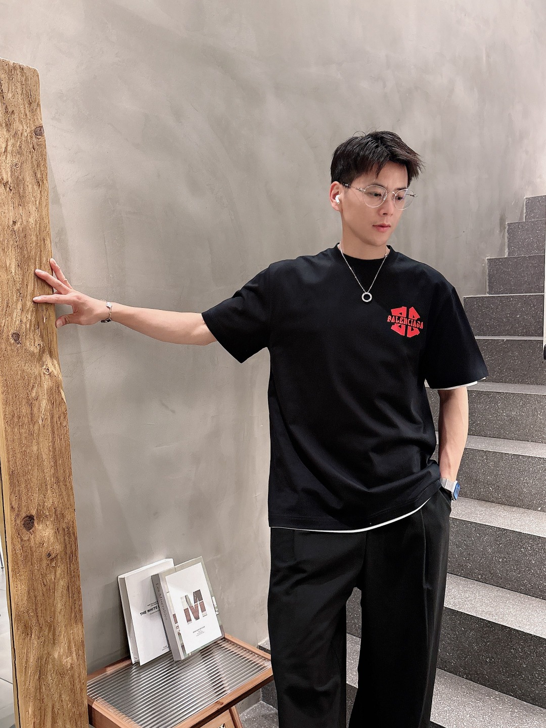 巴黎世家 2025春夏新款男女同款👫短袖T恤，！定制专属纯棉面料，定制原版工艺螺纹，胸前重工字母log