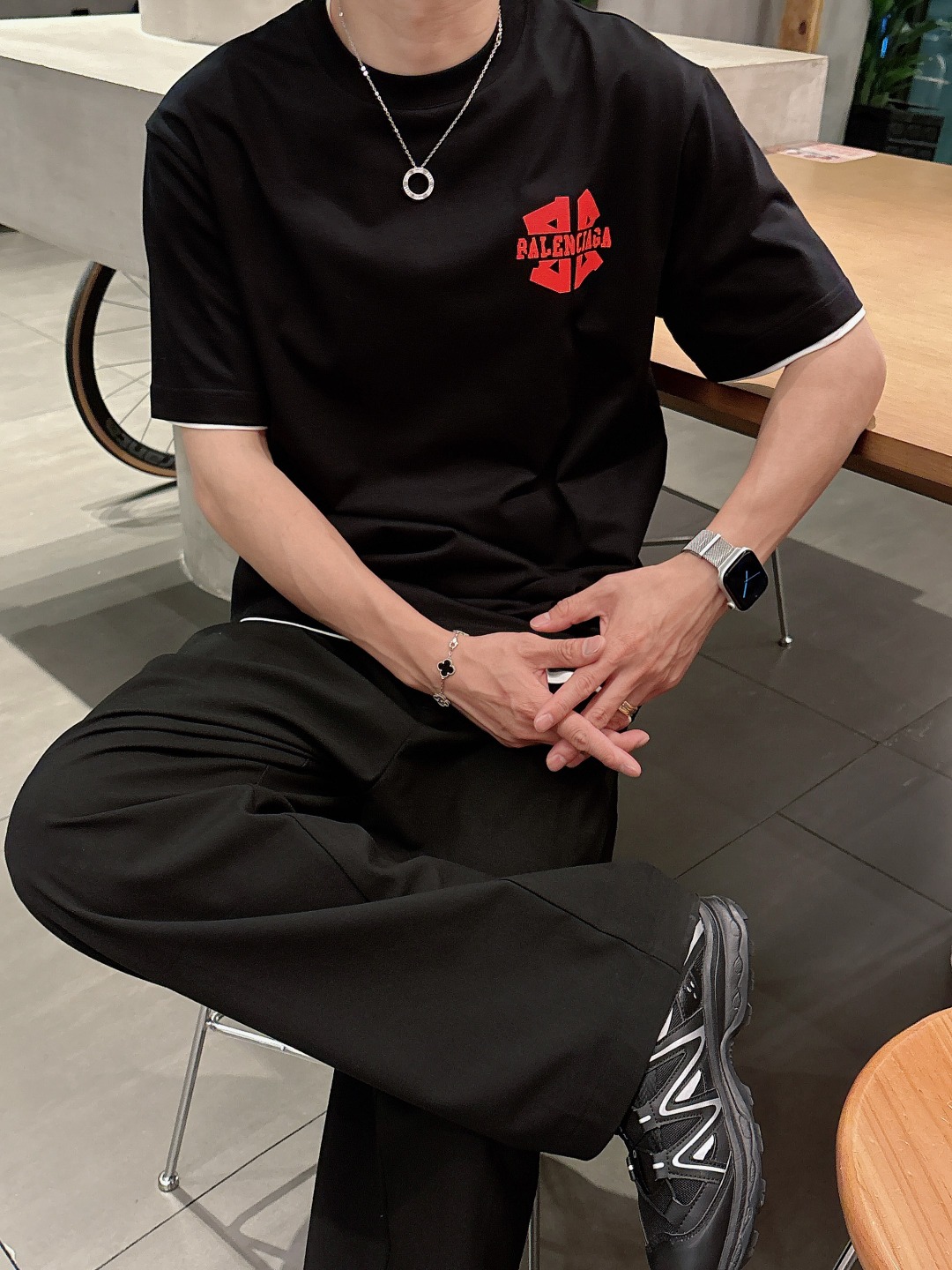  巴黎世家 2025春夏新款男女同款👫短袖T恤，！定制专属纯棉面料，定制原版工艺螺纹，胸前重工字母log