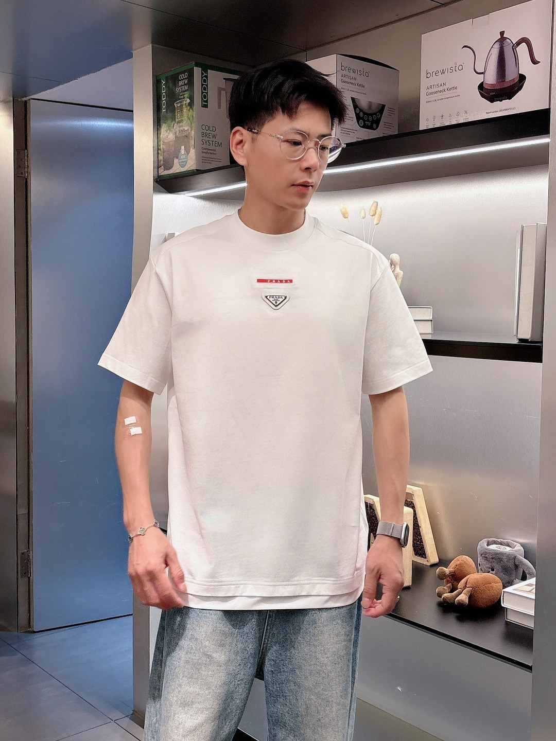 普拉达 2025春夏新款男女同款👫短袖T恤,!定制专属纯棉面料,定制原版工艺螺纹,胸前重工字母logo