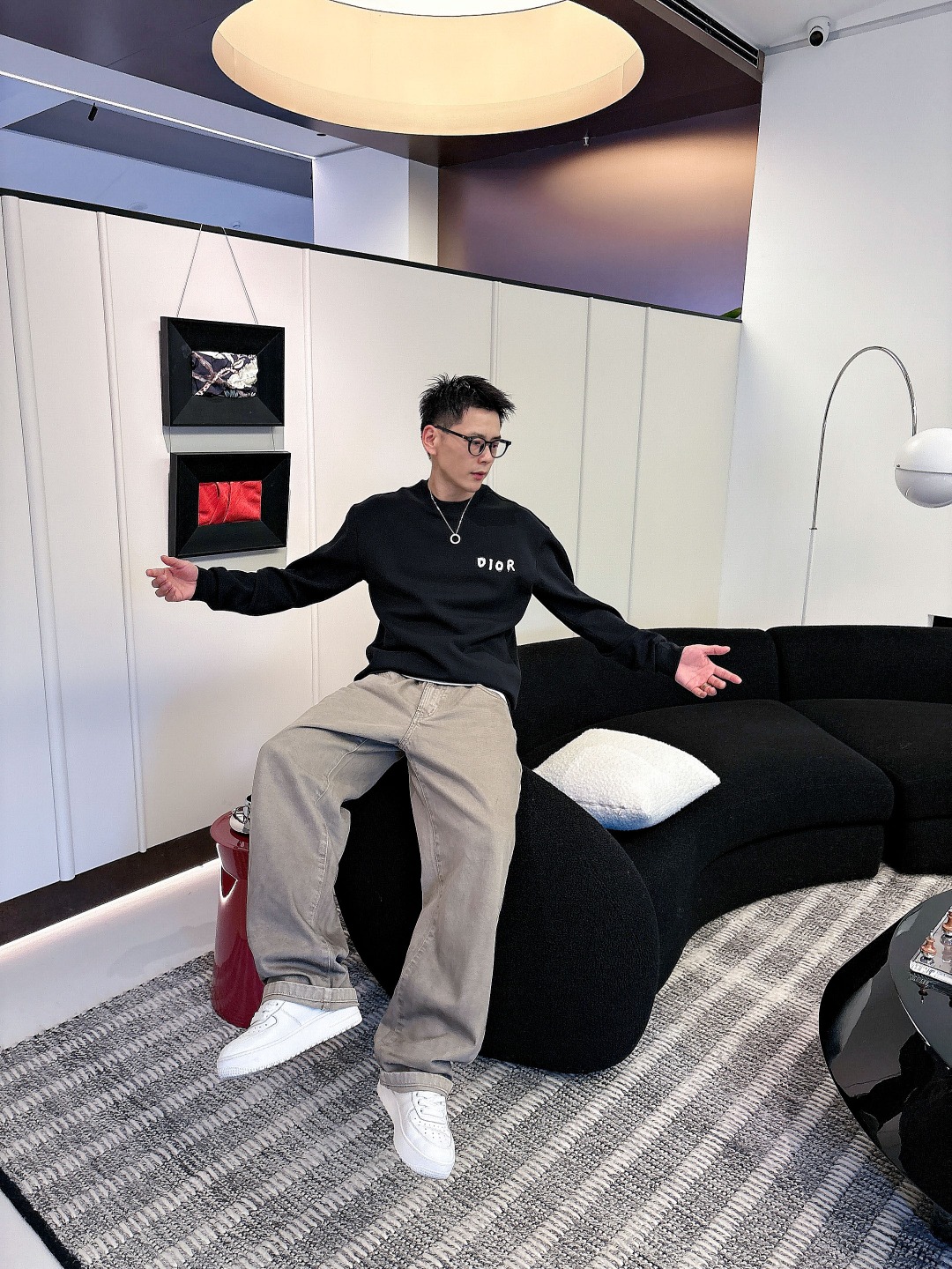 Dior 迪奥# 2025秋冬新款 八明治空气层套头圆领卫衣男女同款时尚休闲套头卫衣衫！贸易公司渠道稀出