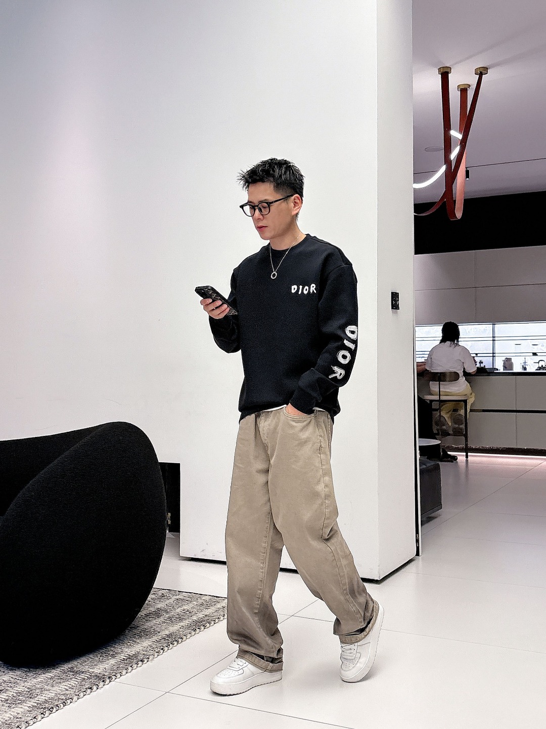 Dior 迪奥# 2025秋冬新款 八明治空气层套头圆领卫衣男女同款时尚休闲套头卫衣衫！贸易公司渠道稀出