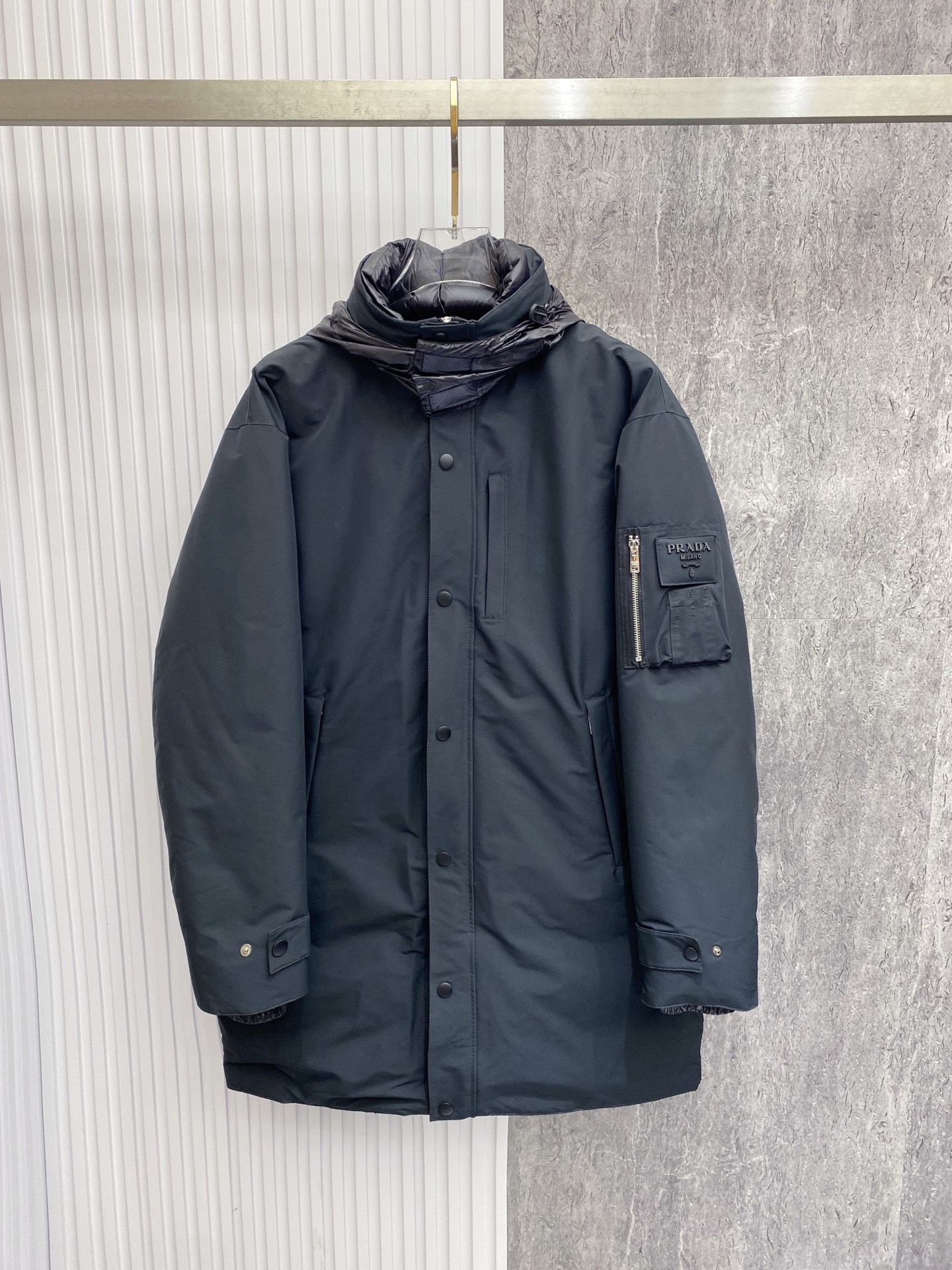 Prada Charcoal Hooded Parka