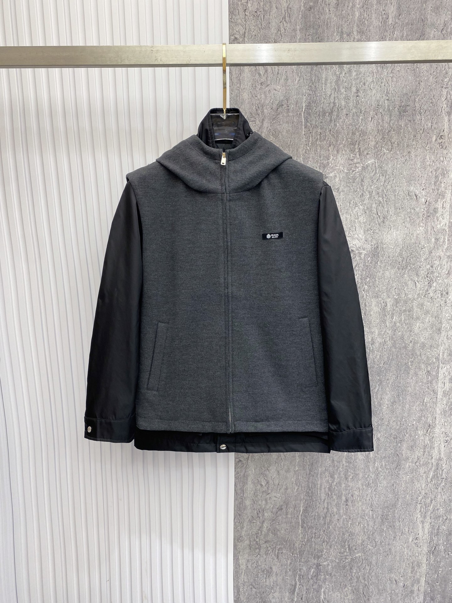 Prada Gray Hooded Jacket