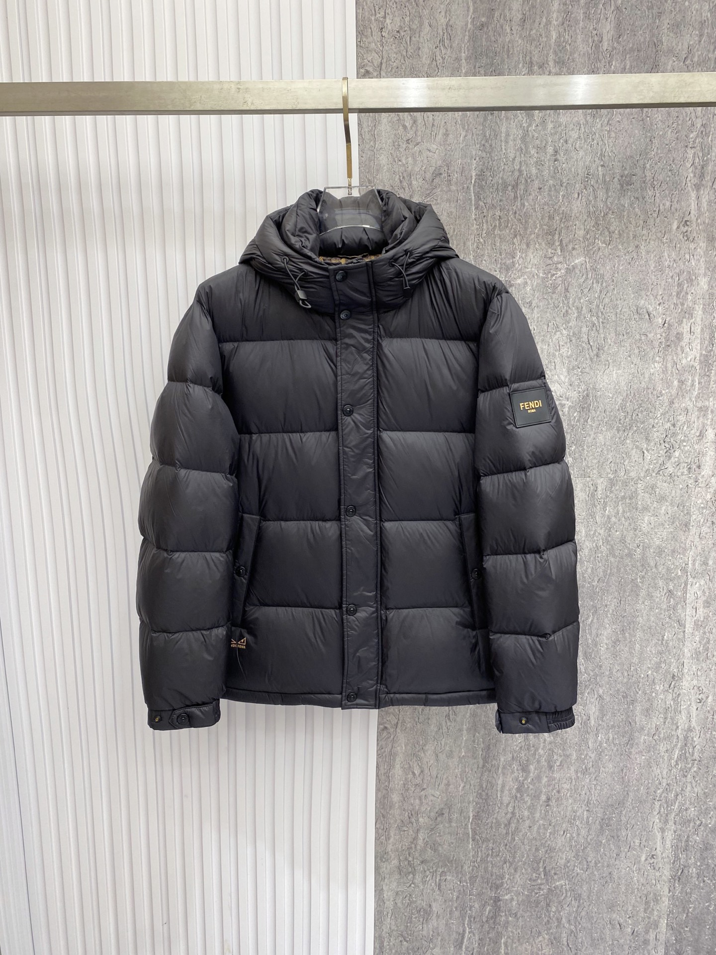 Fendi Black Hooded Puffer Jacket