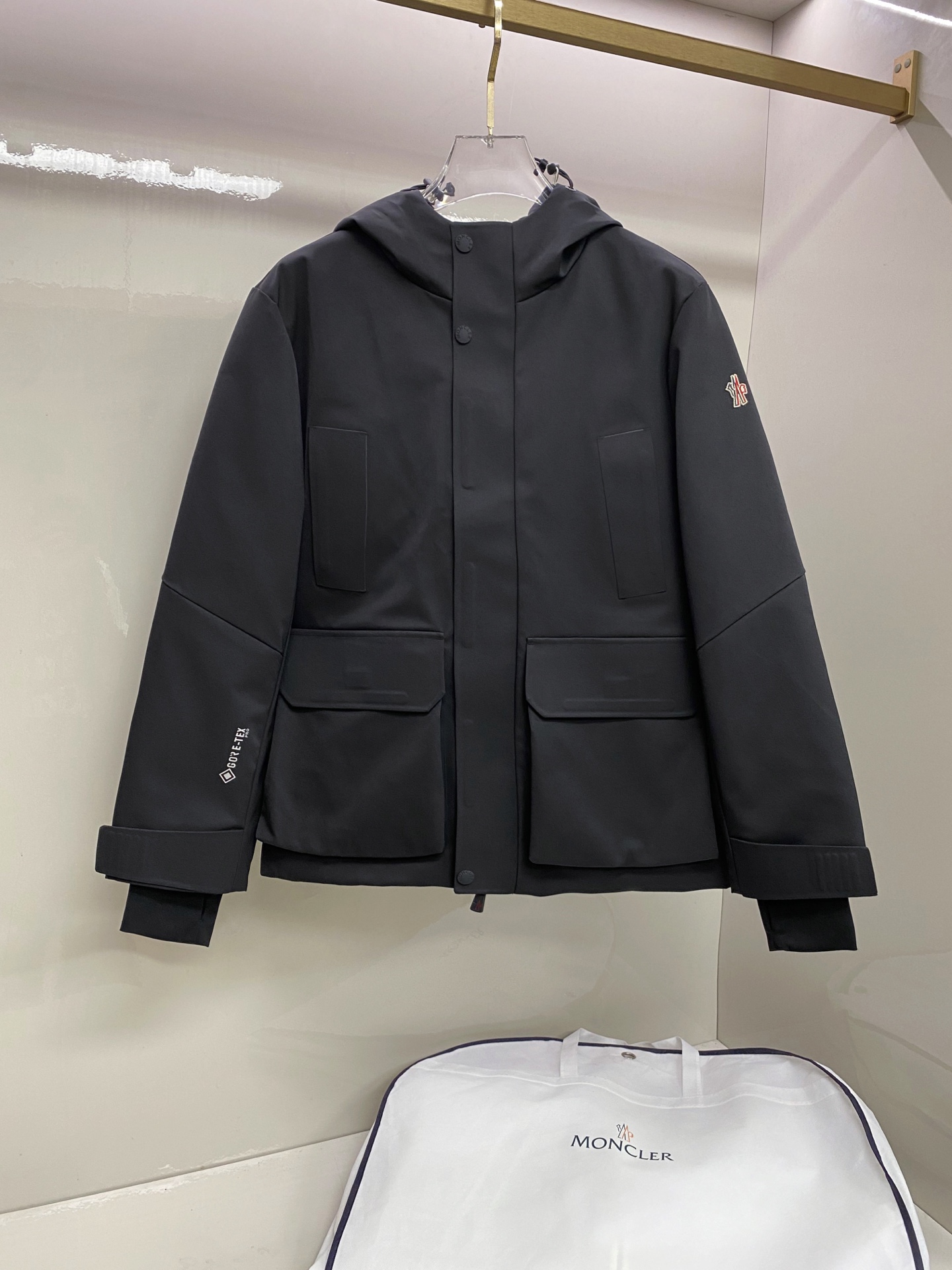 Moncler Black Hooded Pocket Jacket