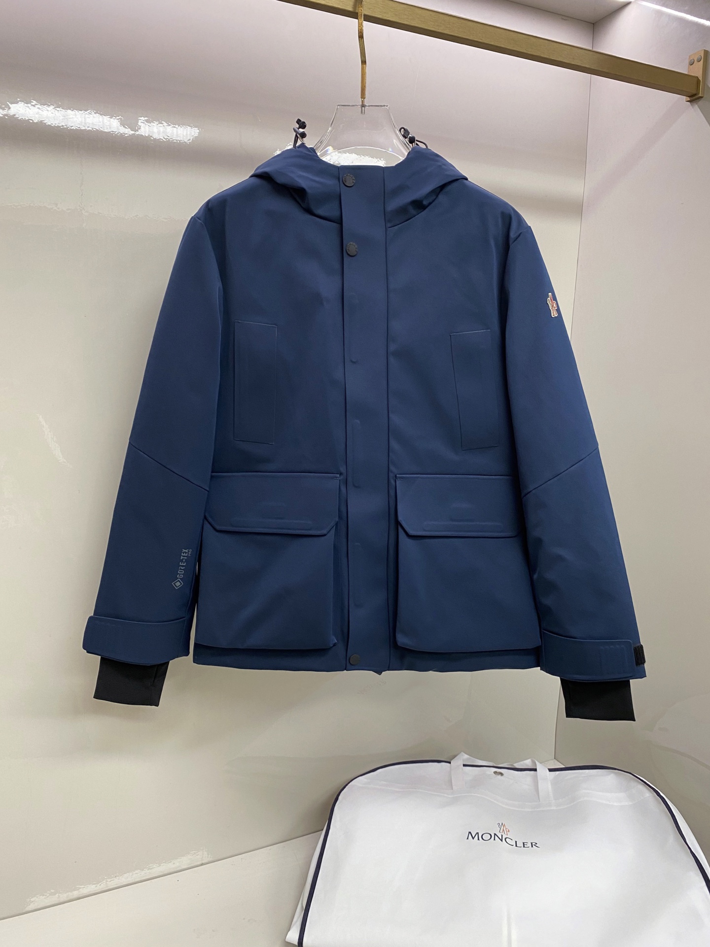 Moncler Navy Hooded Pocket Jacket