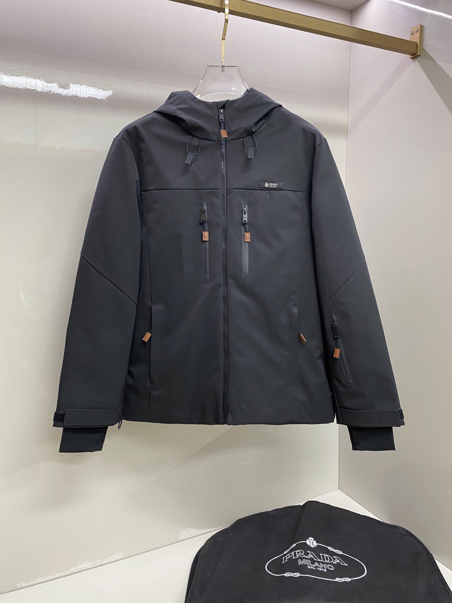 Moncler Black Hooded Zip Jacket