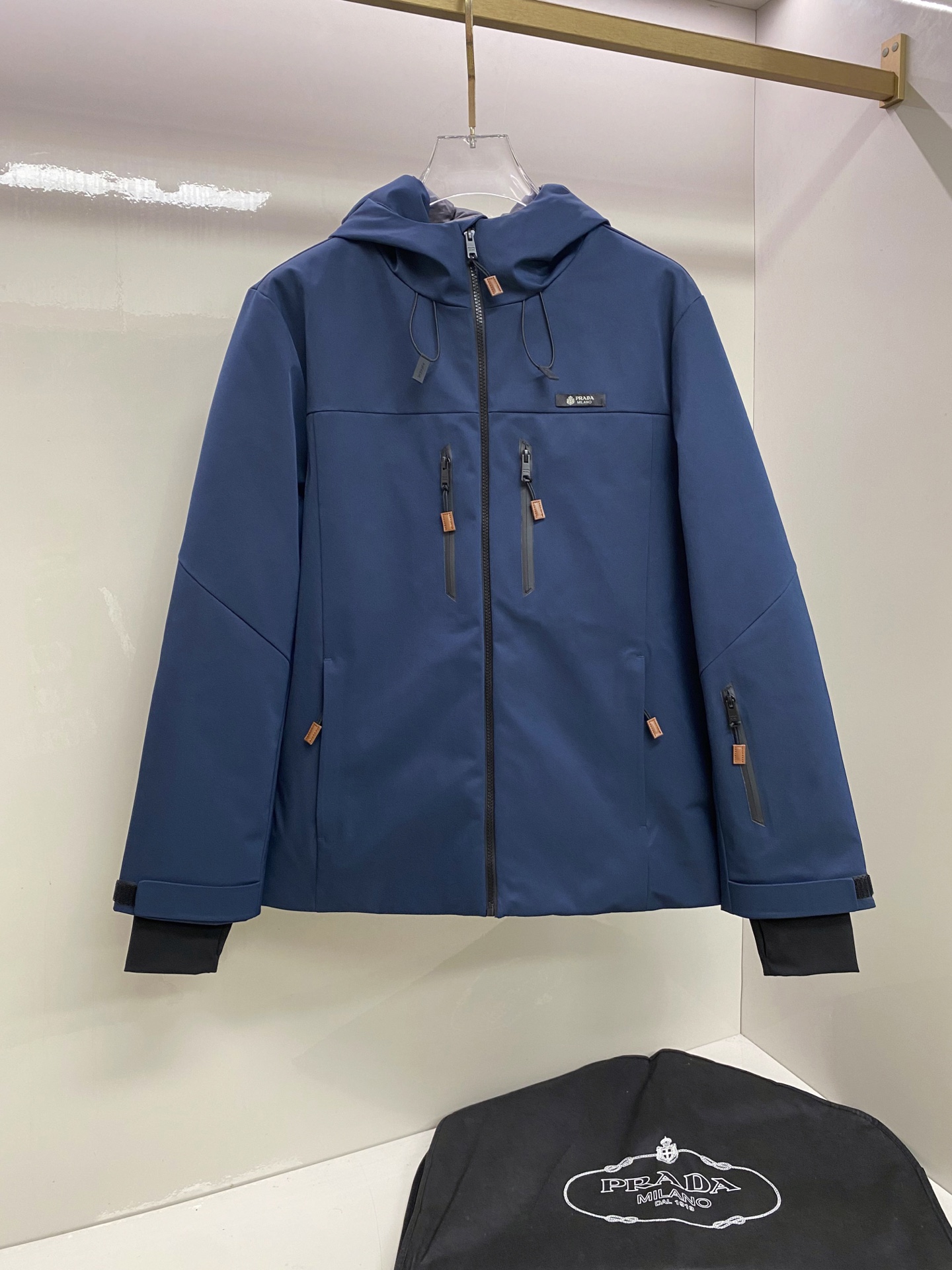 Moncler Blue Hooded Zip Jacket
