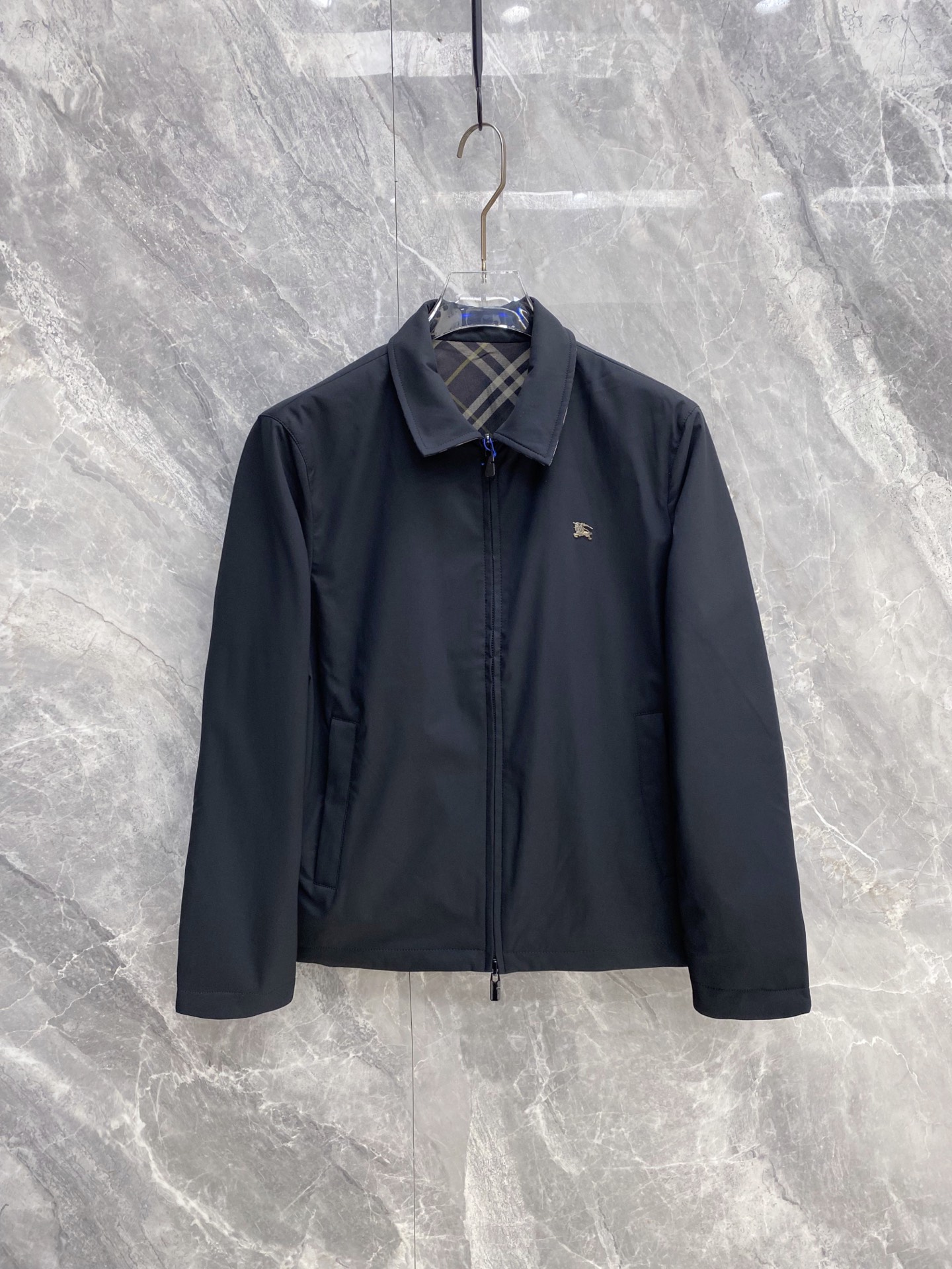 Burberry Navy Collared Zip Jacket