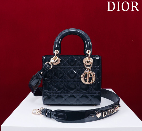 Lady Four-Grid Dark Blue Patent Leather Bag with Adjustable Strap 1 Lady Four-Grid Dark Blue Patent Leather Bag with Adjustable Strap