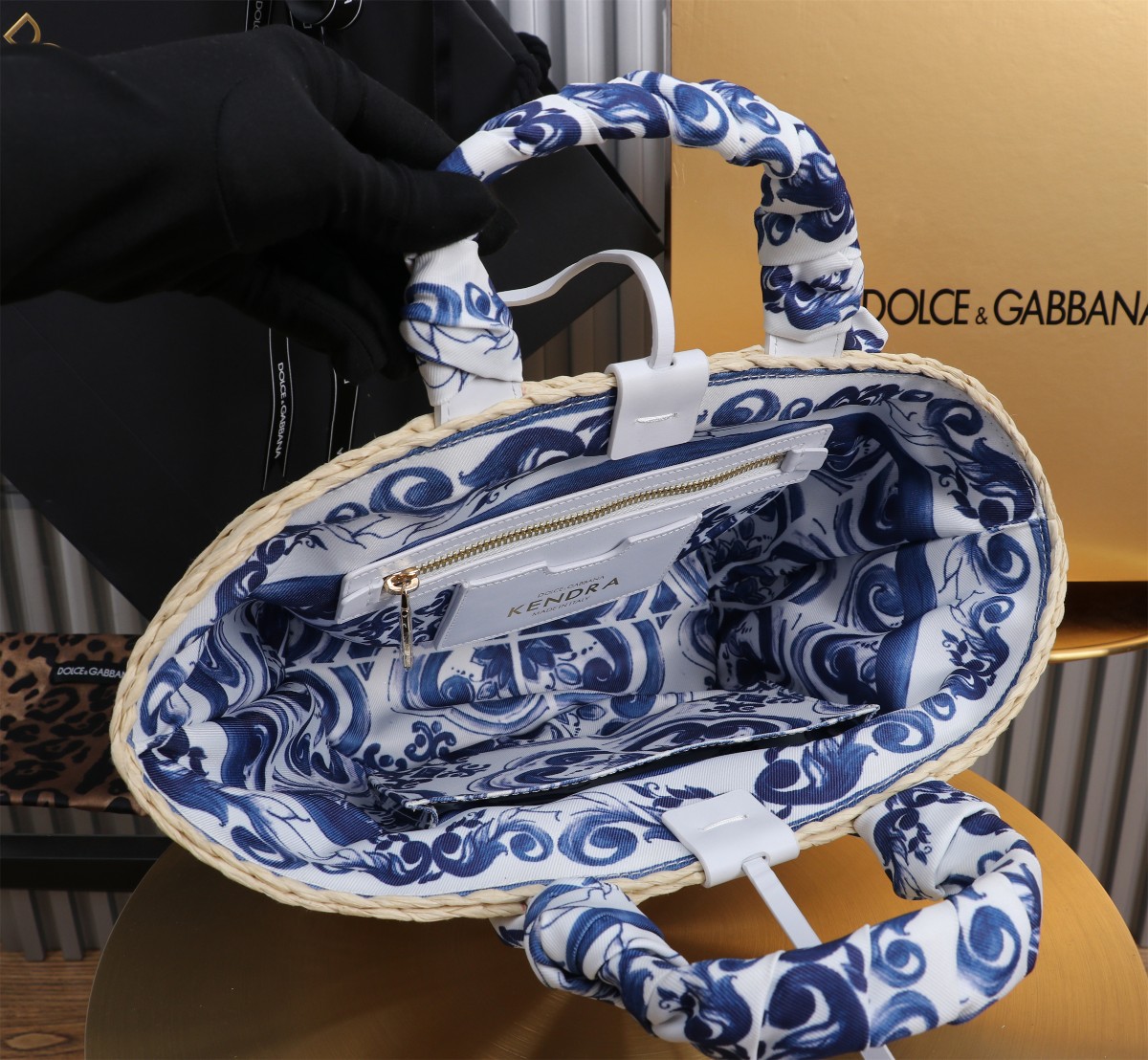 Dolce & Gabbana Raffia Tote Bag with Floral Scarf - Woven Design 6 a1714284676289 1581