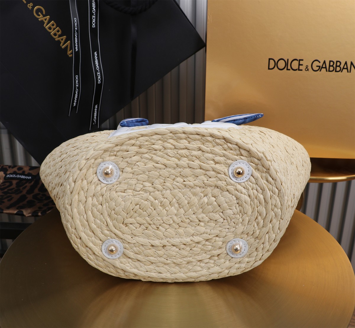 Dolce & Gabbana Raffia Tote Bag with Floral Scarf - Woven Design 5 a1714284676393 2855