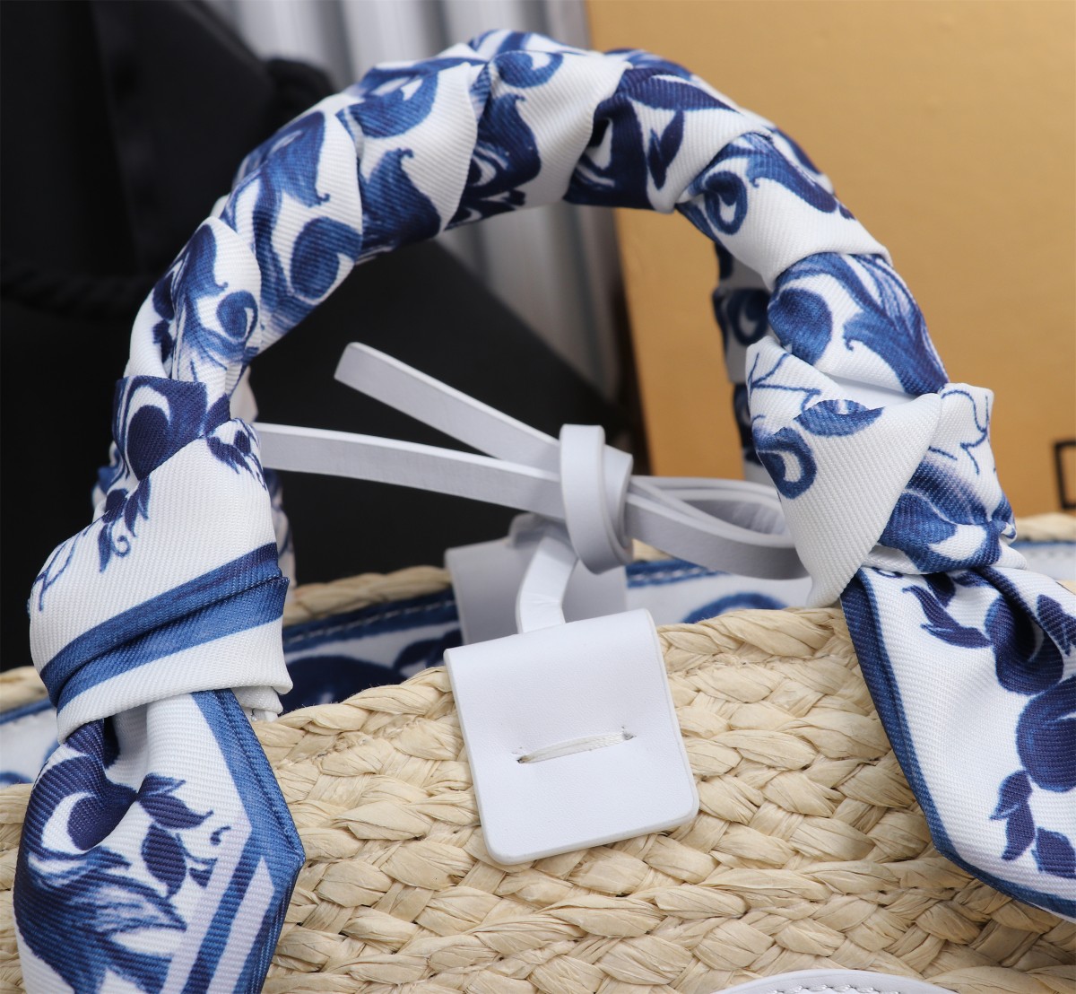 Dolce & Gabbana Raffia Tote Bag with Floral Scarf - Woven Design 8 a1714284677164 1540