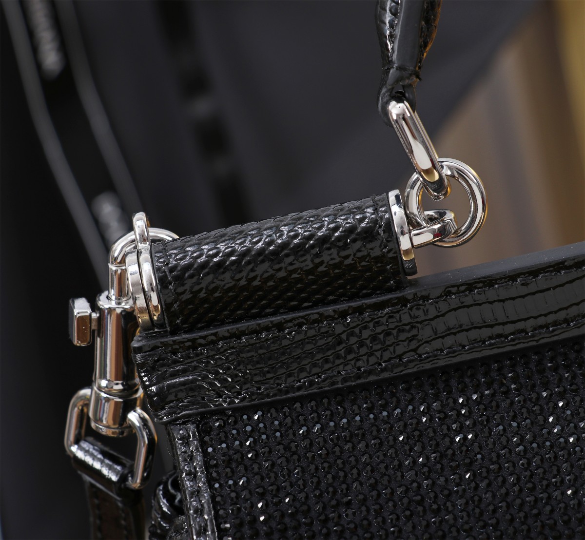 Dolce & Gabbana Sicily Small Handbag, Full Diamond, Black, 20 x 16 x 8 cm 8 a1726488182284 7405