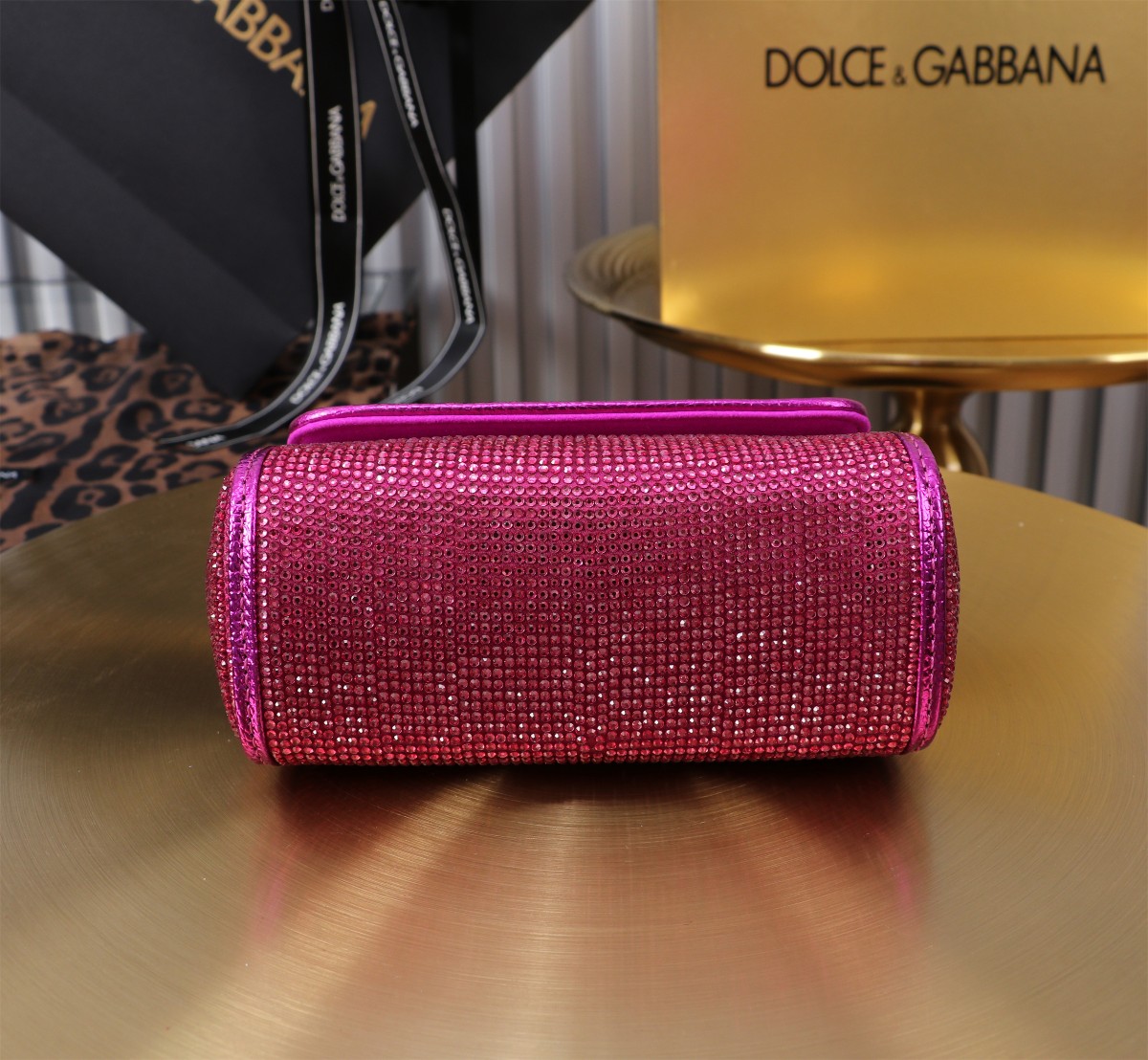 Dolce & Gabbana Sicily Mini Bag Full Diamond Lizard Skin Pink 5 a1726488634170 6804