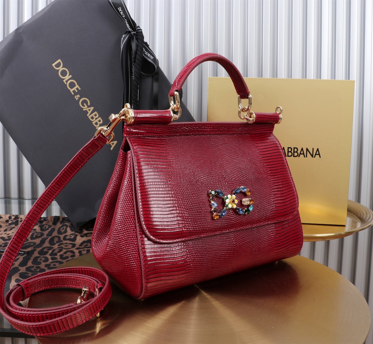 🦎🦎新款钻扣🔥🔥Dolce & Gabban杜嘉班纳 💋(🔍BB6113# 蜥蜴纹钻扣 Sicily 1